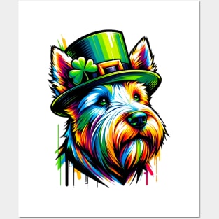 Scottish Terrier Enjoys Saint Patrick's Day Festivities Posters and Art